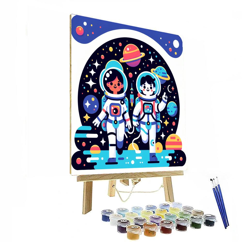 Glowing Galaxy Explorers DIY Paint By Numbers