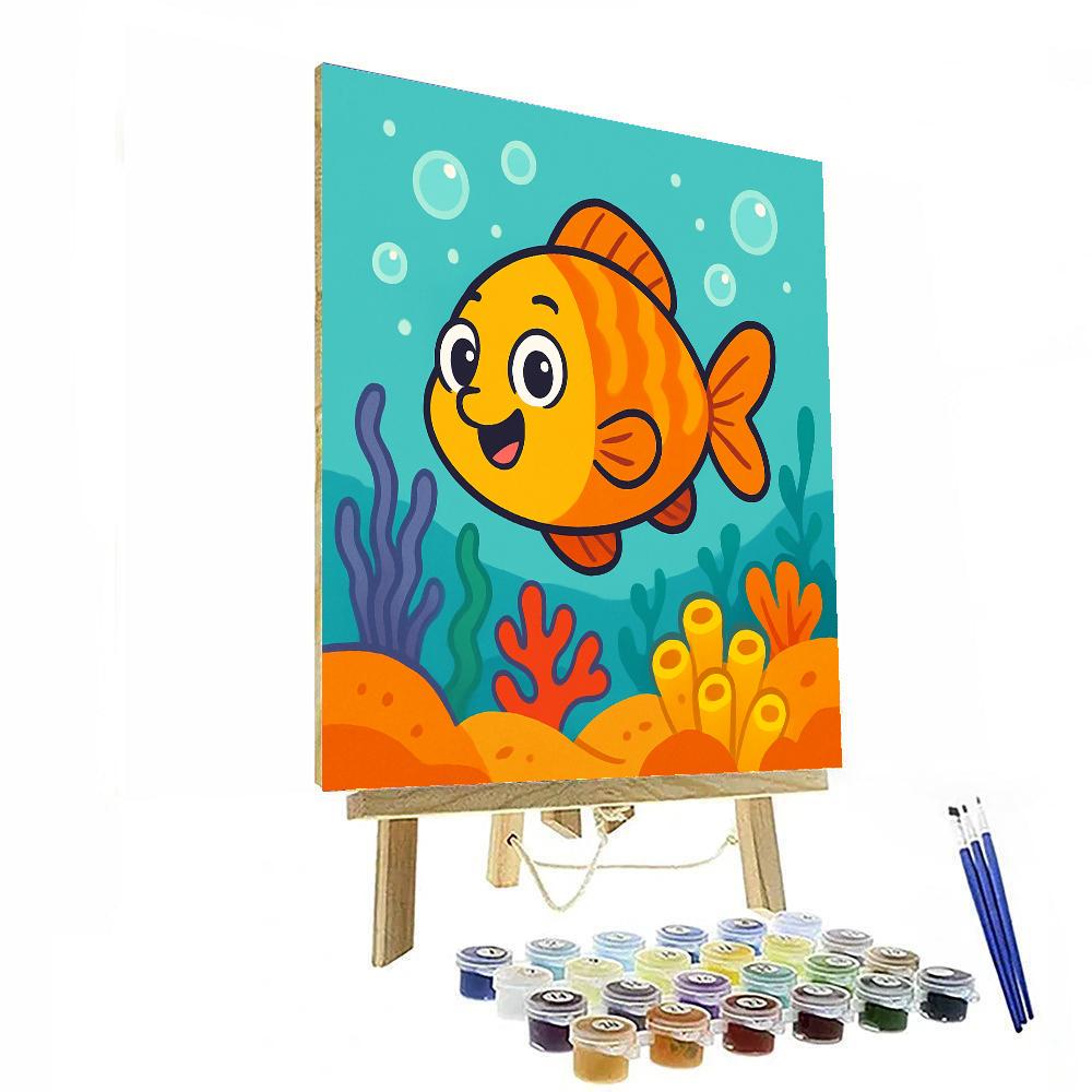 Cheerful Fish Numbered Painting Kits