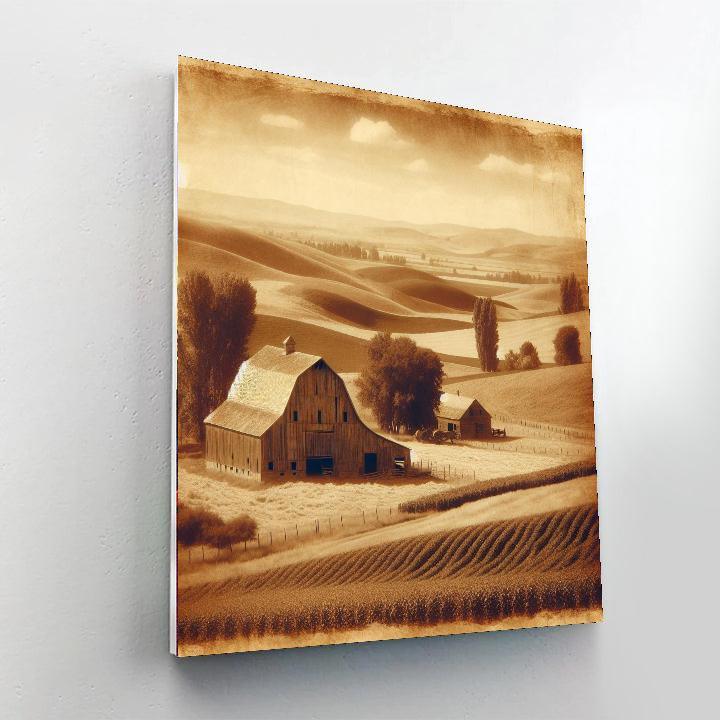 Vintage Farmstead View Paint By Numbers Art