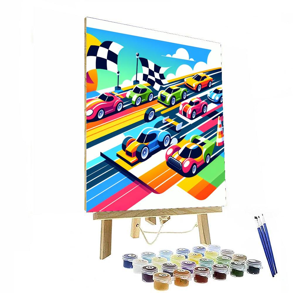 Race Track Thrills Paint By Numbers Art