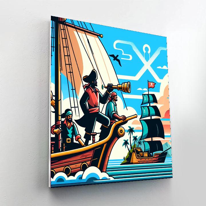 Pirate Treasure Hunt Adventure Painting Number Kit