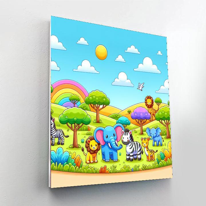 Wild Animal Safari Adventure Paint By Numbers Kits