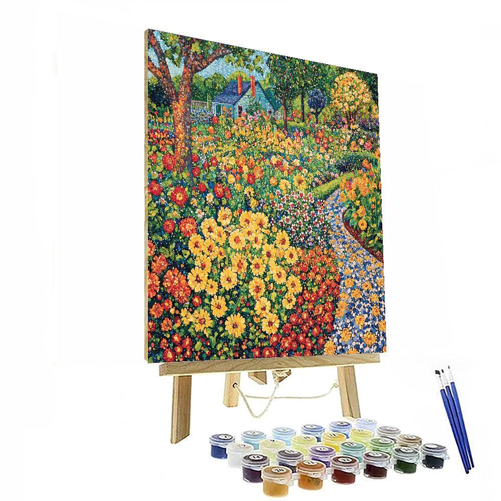 Georges Seurat Inspired Sun-Kissed Blooms  Number Painting
