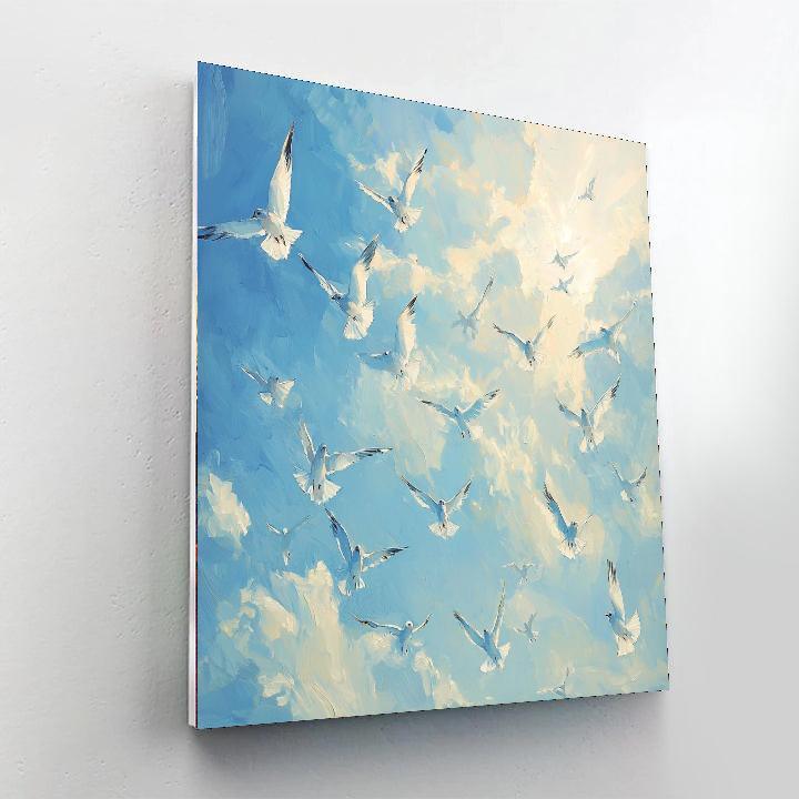 Leonardo Da Vinci Inspired Birds In Flight  Paint By Numbers