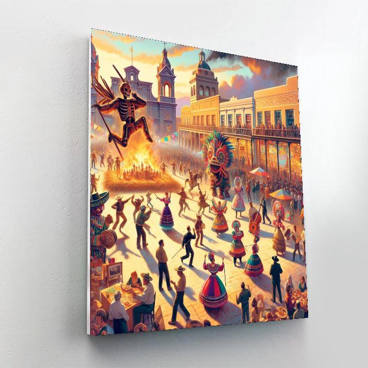 Fiestas De Santa Fe - Usa Paint By Color