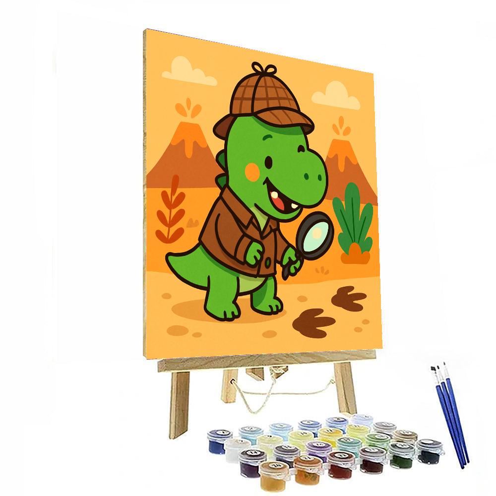 Daring Dinosaur Detective Paint By Numbers Art