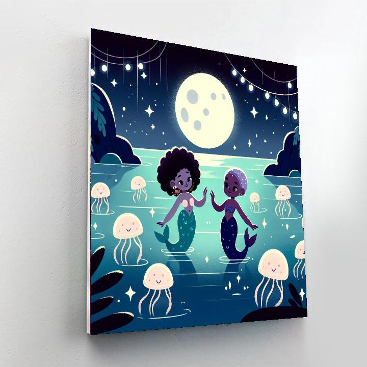 Moonlit Mermaid Dance Paint By Color
