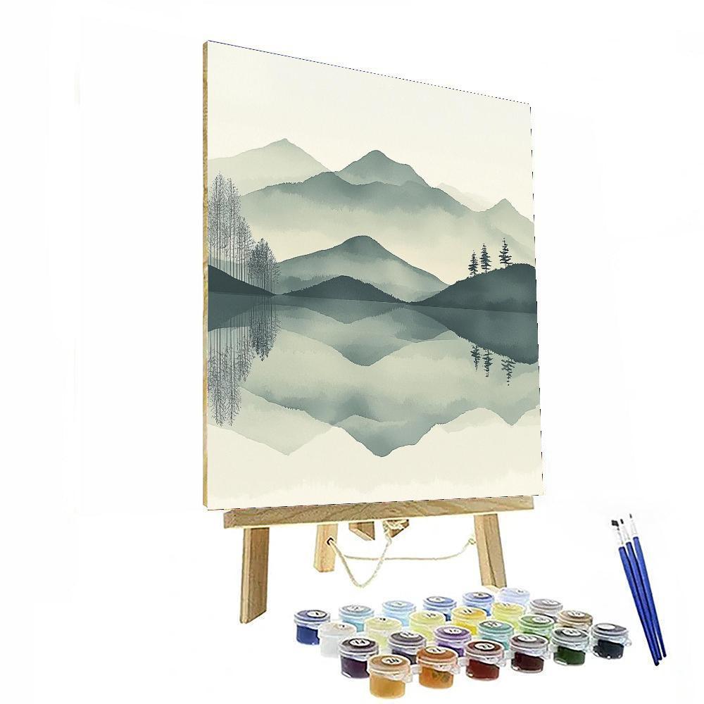 Zhao Mengfu Inspired Misty Reflections  Numbered Painting Kits