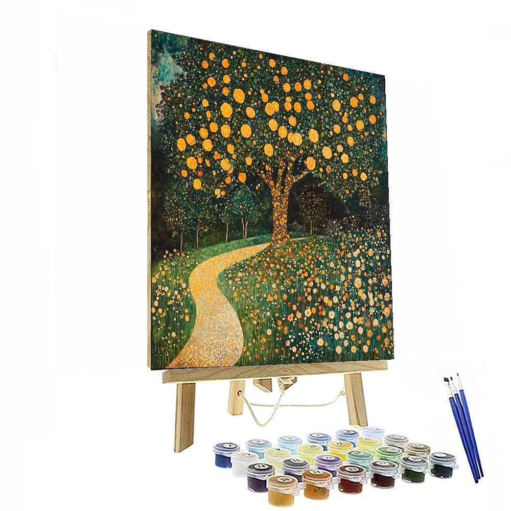 Gustav Klimt Inspired Mystical Garden Retreat  Paint By Numbers Kits