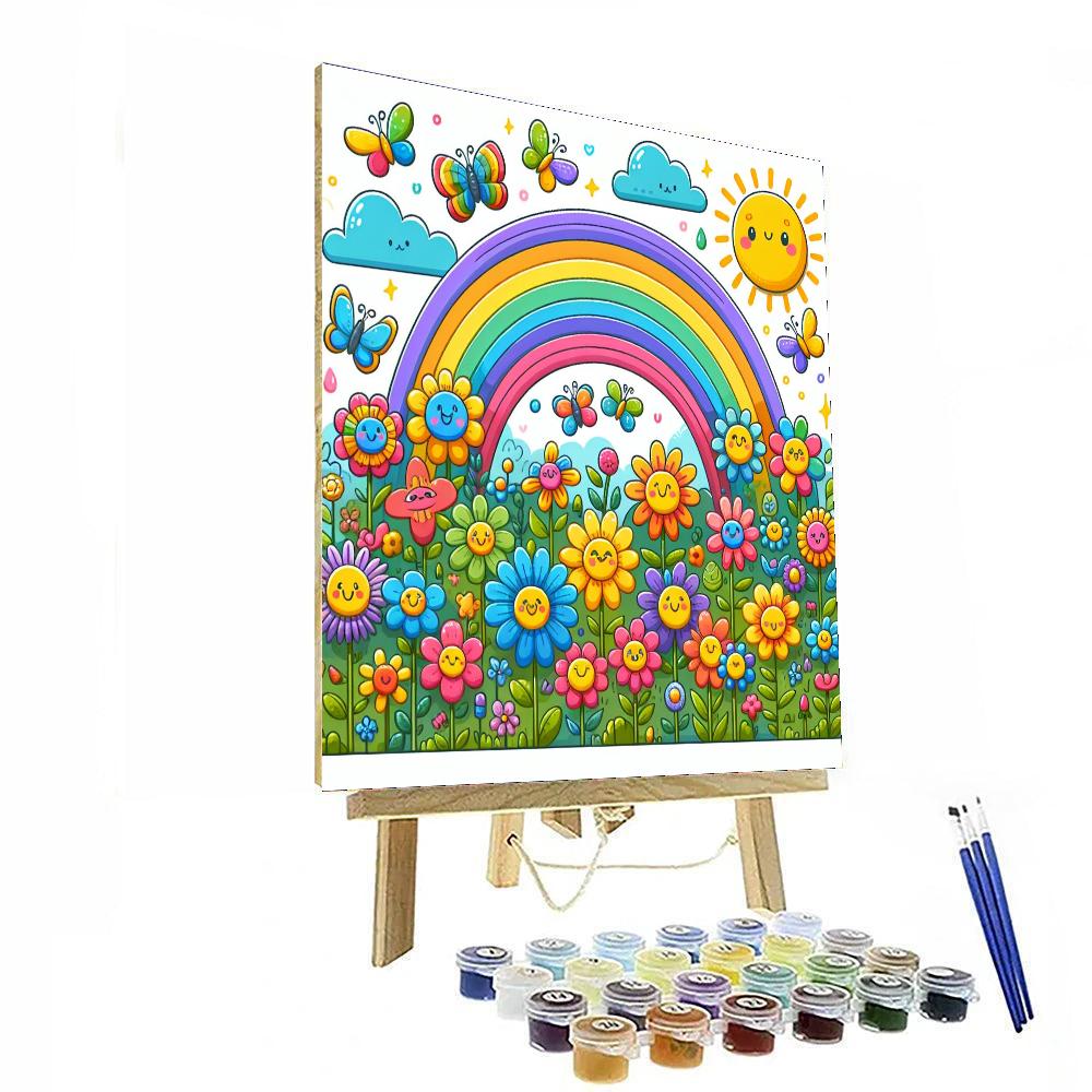 Whimsical Rainbow Garden Numbered Painting Kits