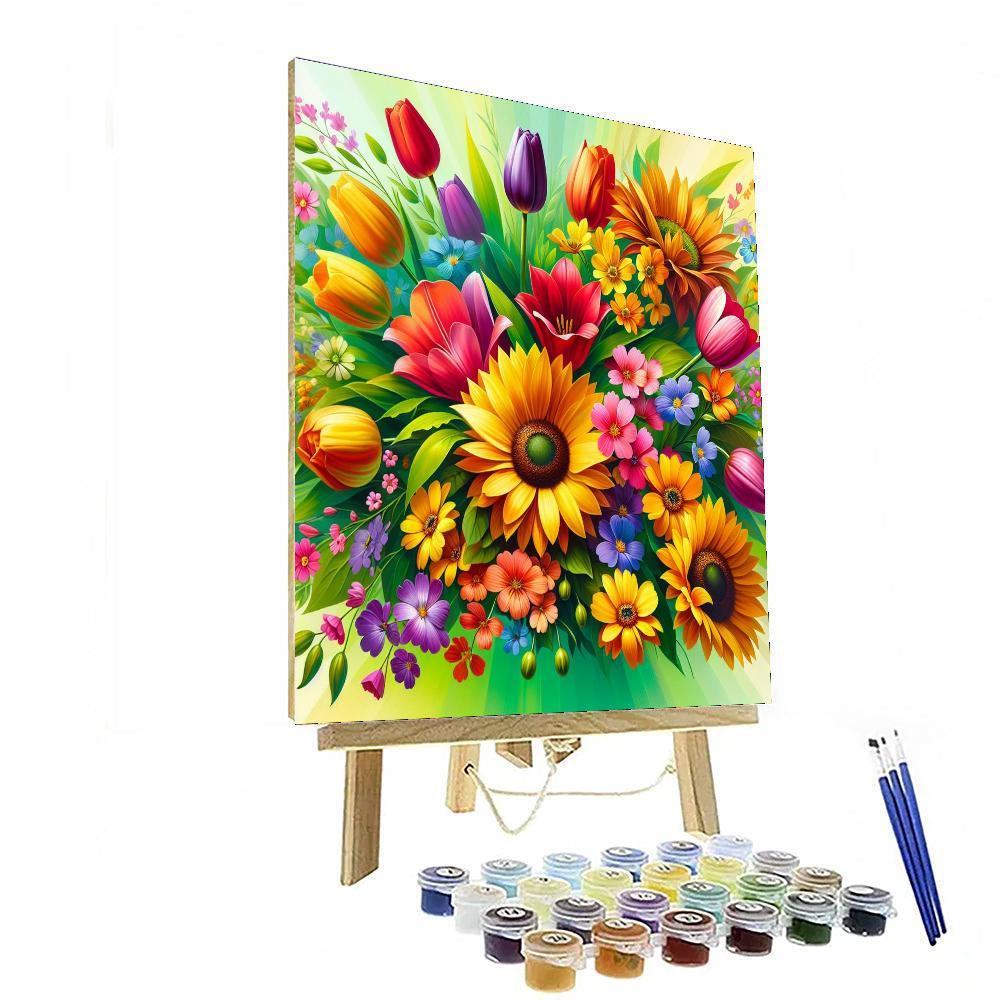 Festive Floral Celebration Number Painting