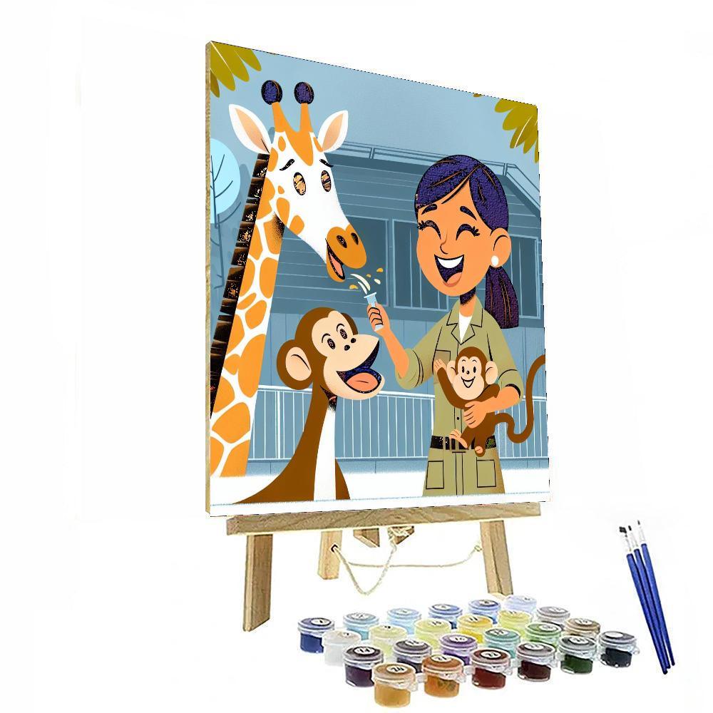 Friendly Neighborhood Zoo Painting By Numbers Kit