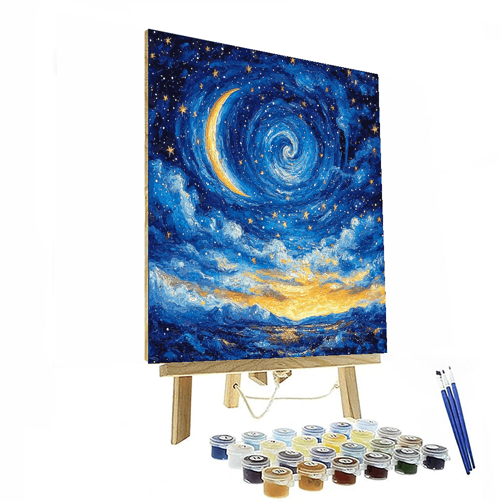 Vincent Van Gogh Inspired A Starlit Night  DIY Paint By Numbers