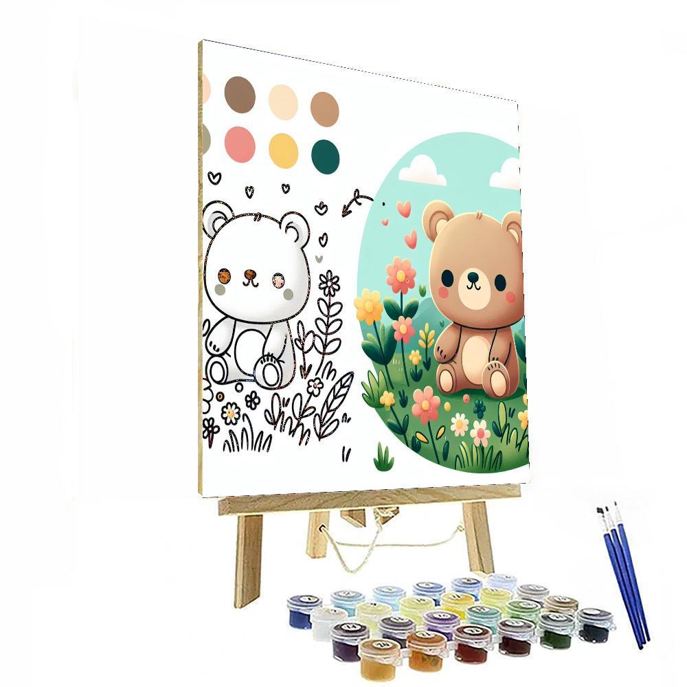 Cuddly Bear Cub Painting Number Kit