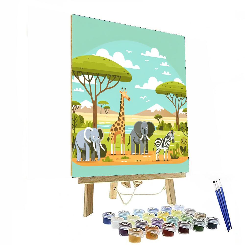 Cheery Safari Journey Painting Number Kit