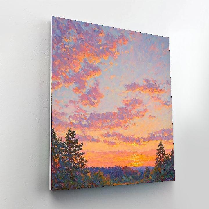 Monet Inspired Ethereal Evening Sky  Painting By Numbers Kit