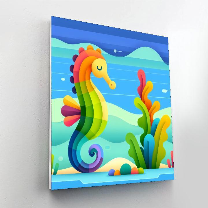 Sunshine Seahorse Serenade Number Painting