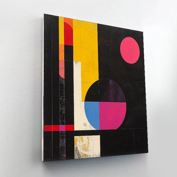 Kazimir Malevich Inspired Dynamics Of Color And Shape  Number Painting