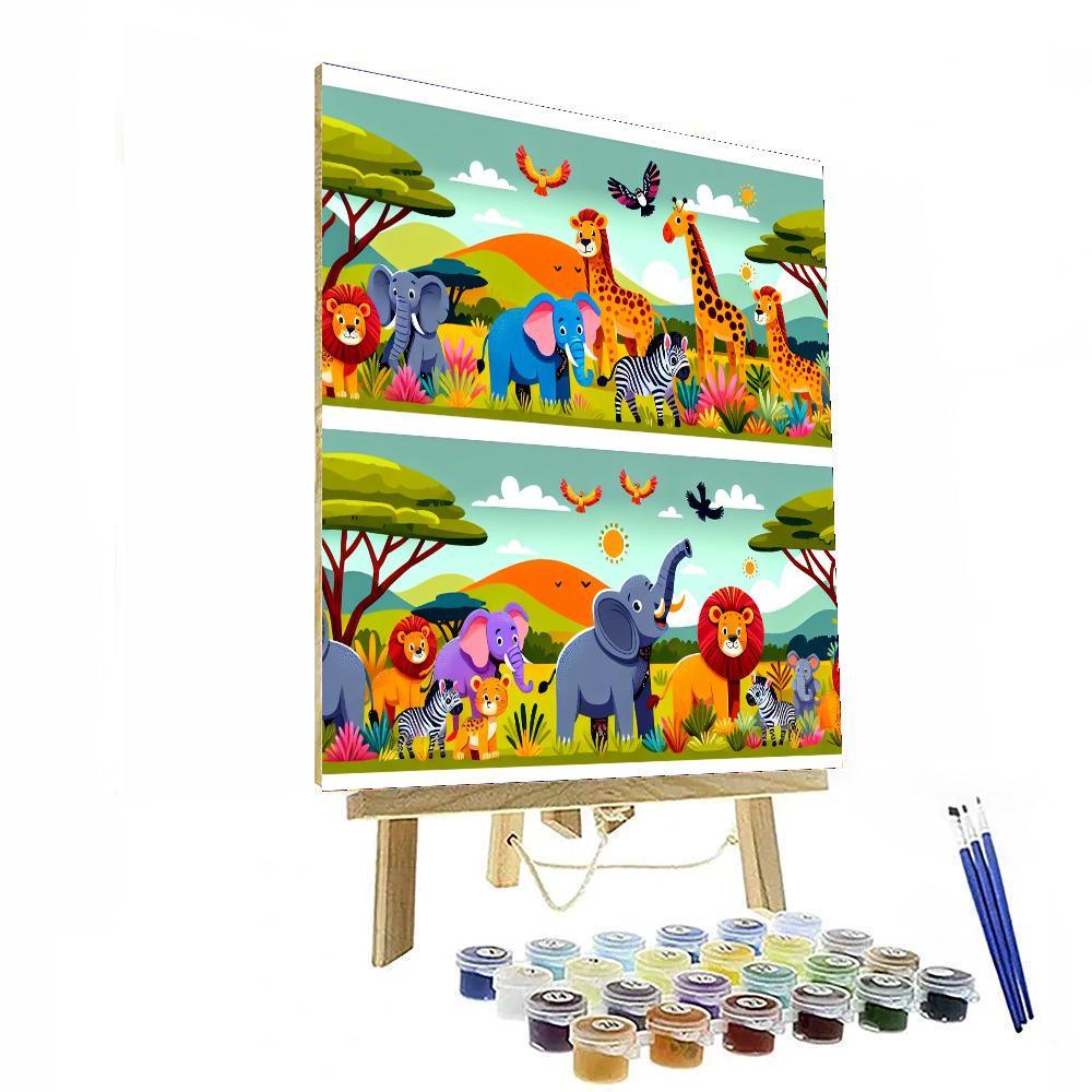 Exciting Adventure On Safari Number Painting