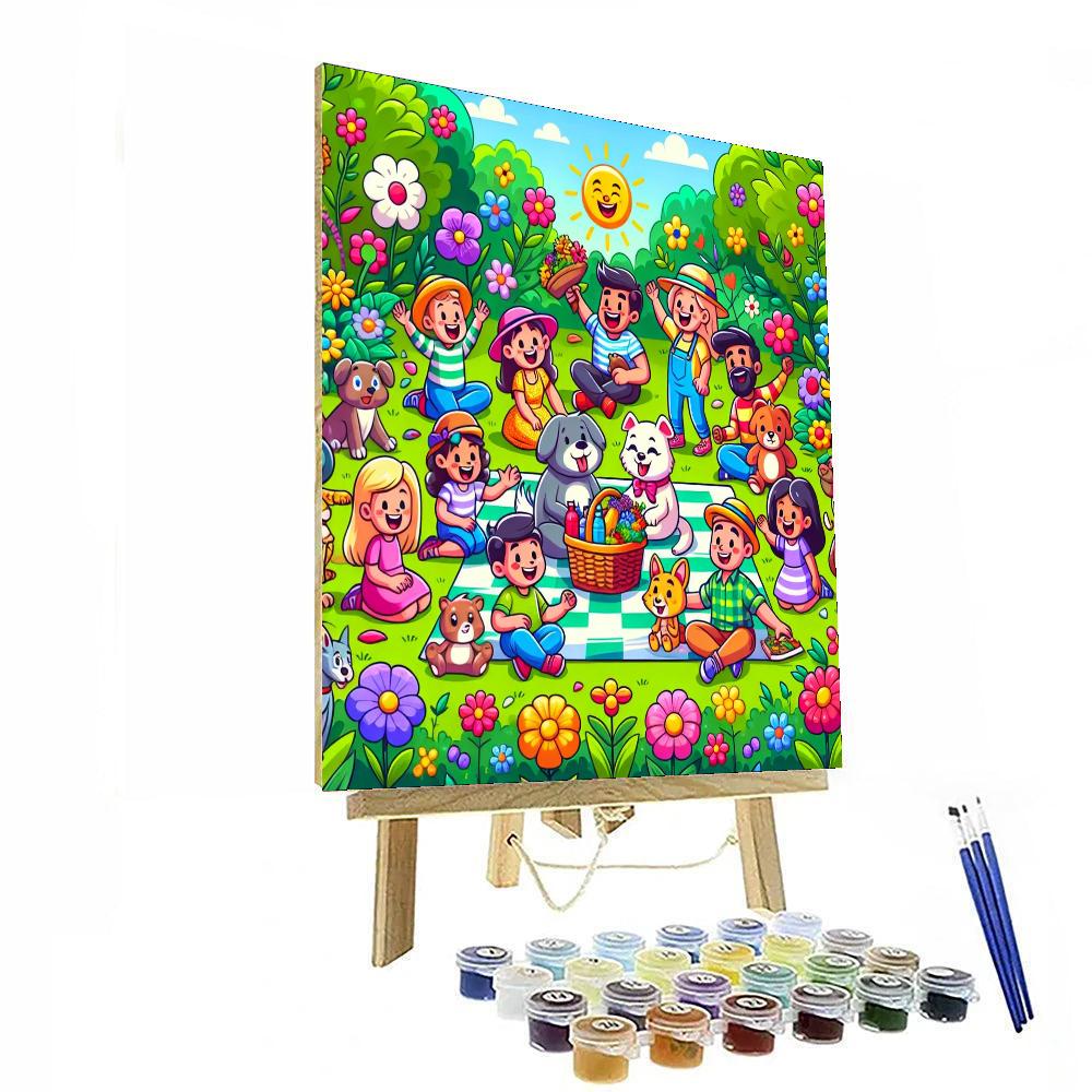 Joyful Picnic In The Garden DIY Paint By Numbers