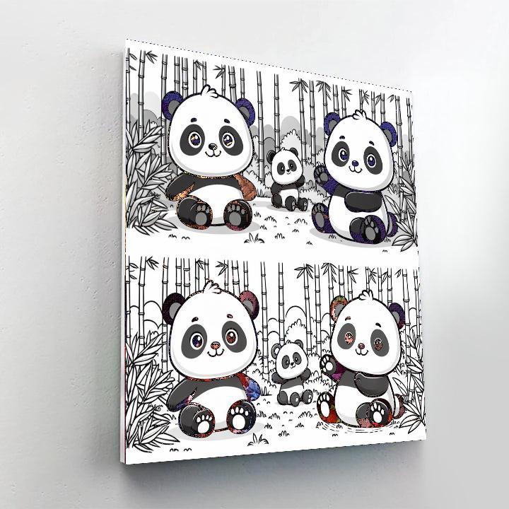 Cuddly Pandas Number Painting