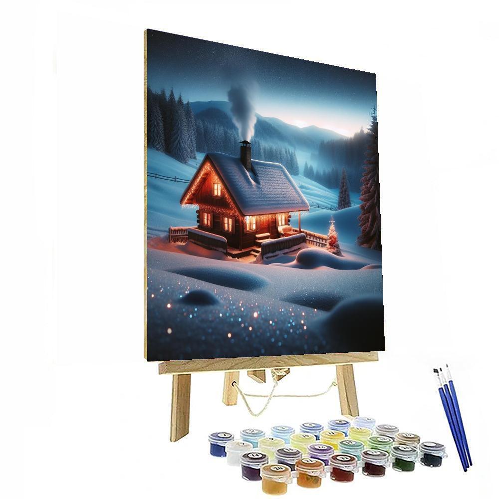 Serenity Of A Winter Cabin Paint By Color