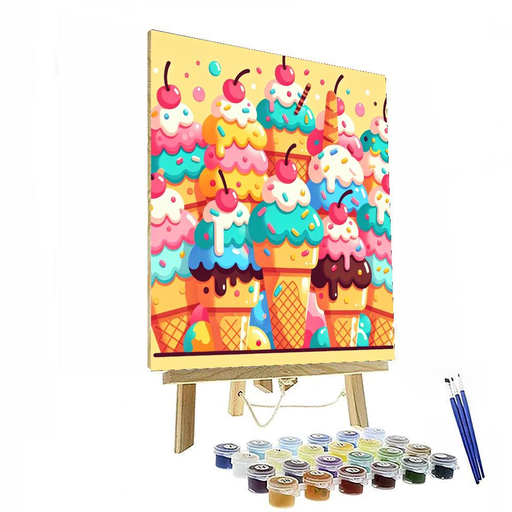 Sweet Ice Cream Delights Paint By Numbers Art