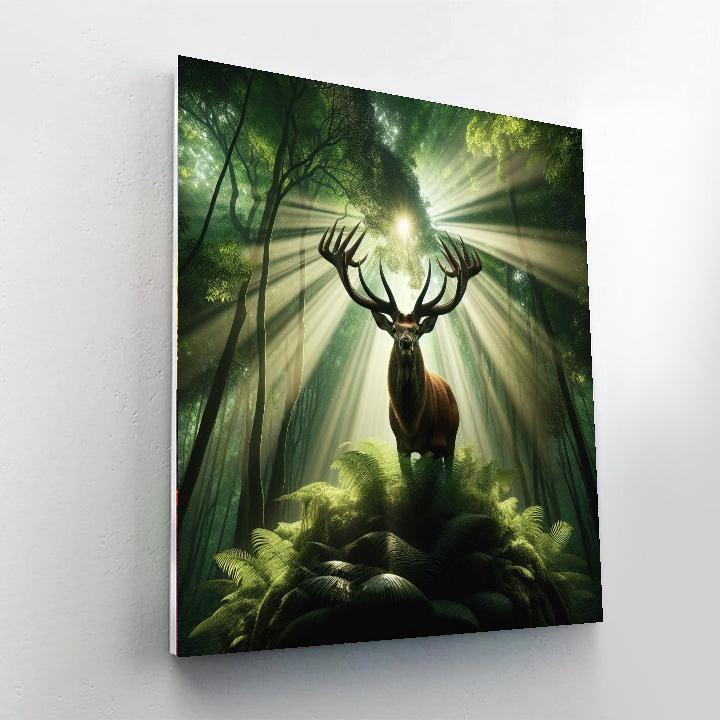 Majestic Stag In Woodland Painting Number Kit