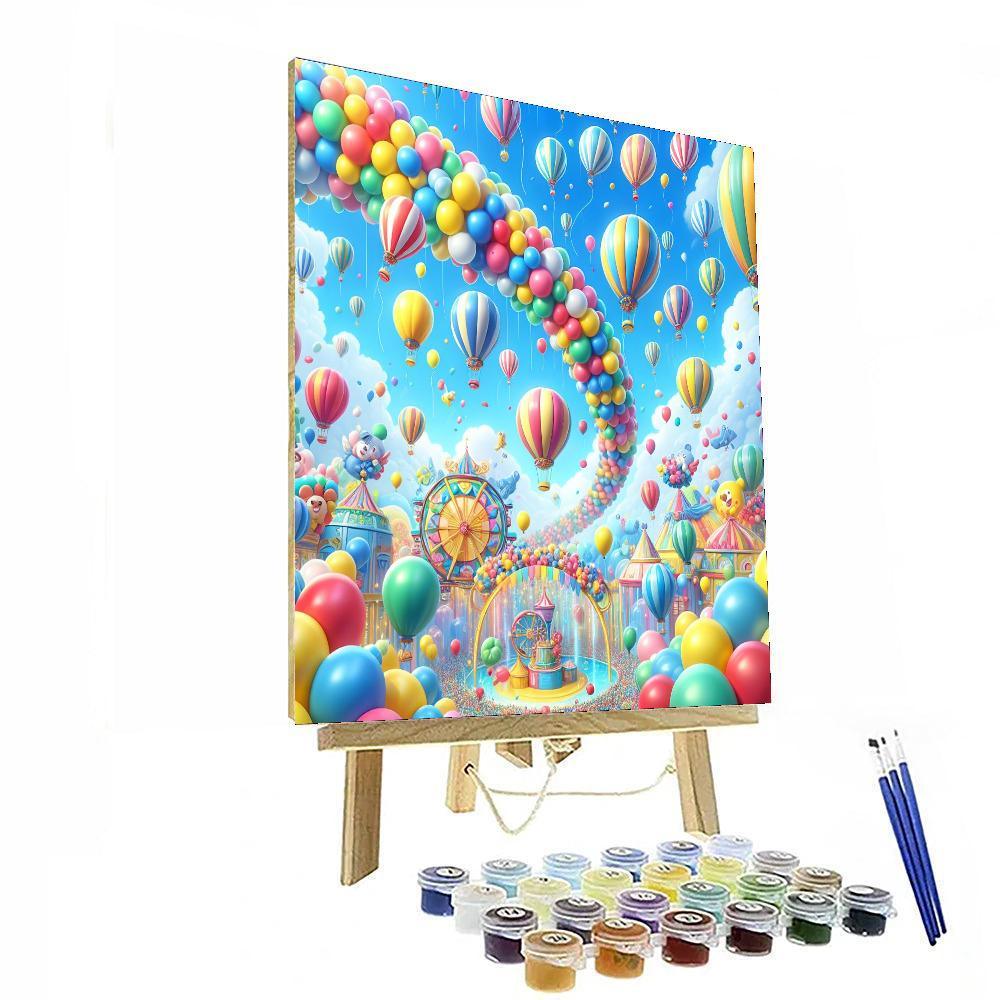 Colorful Festival Of Balloons Painting Number Kit