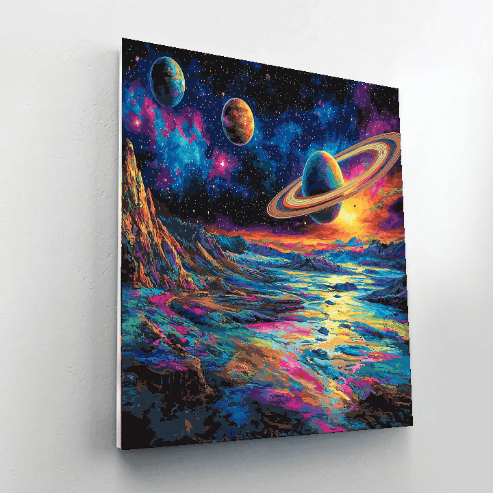 Chesley Bonestell Inspired Fascinating Solar System  Paint By Number