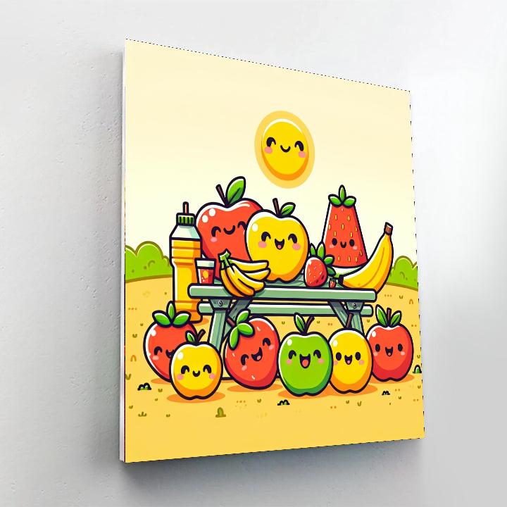 Funny Fruit Friends Paint By Numbers Art