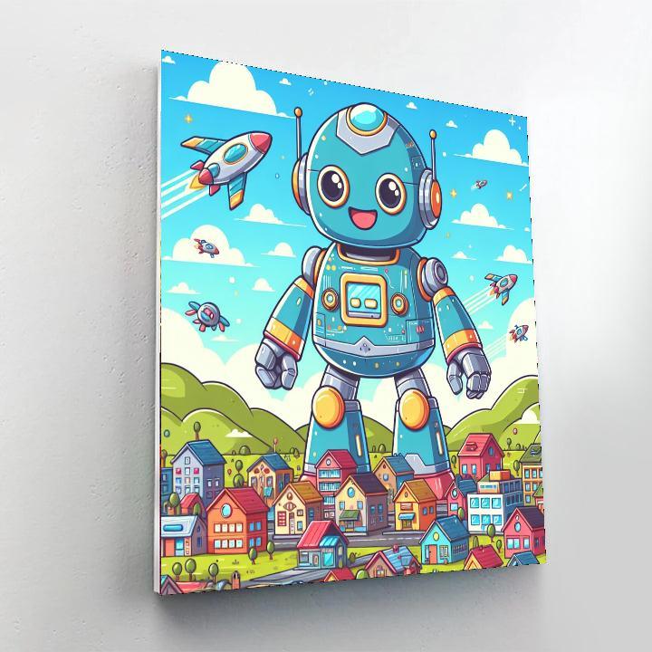 Gigantic Robot Adventure DIY Paint By Numbers