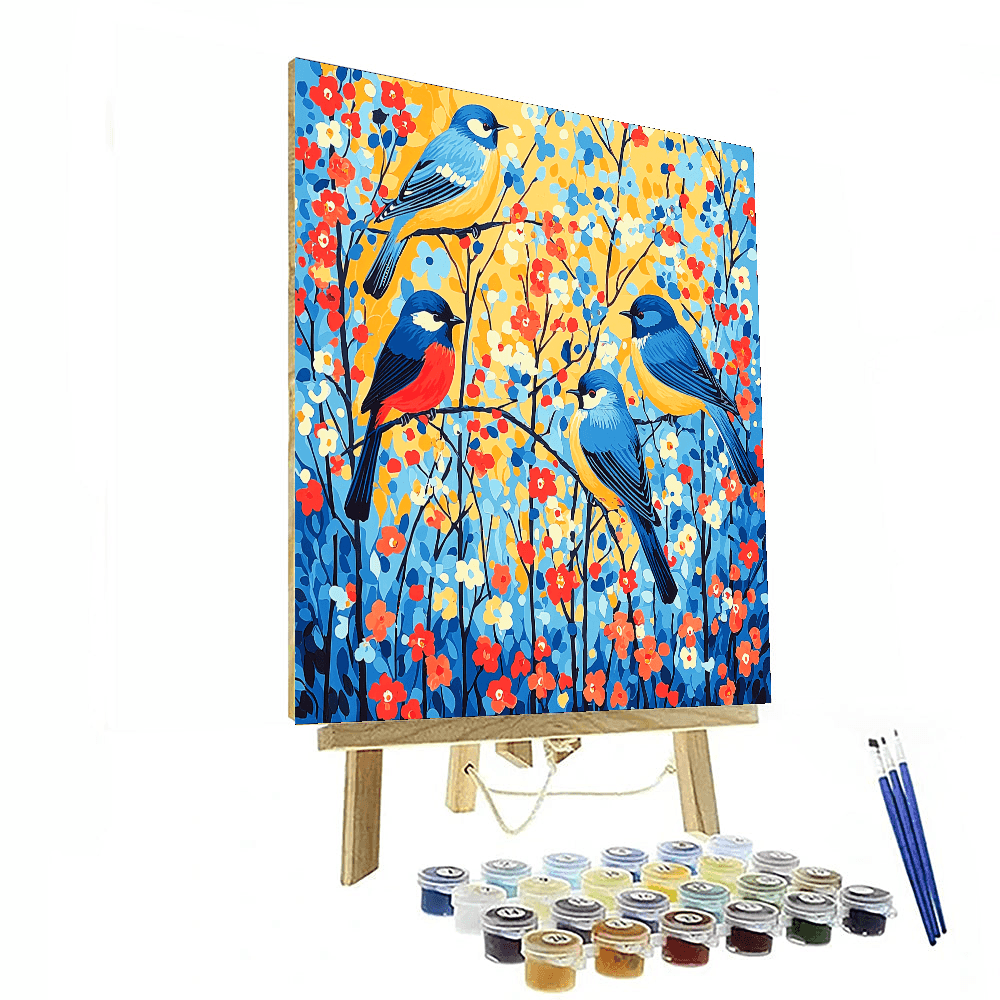 Charley Harper Inspired Joyful Birdsong  Paint By Number