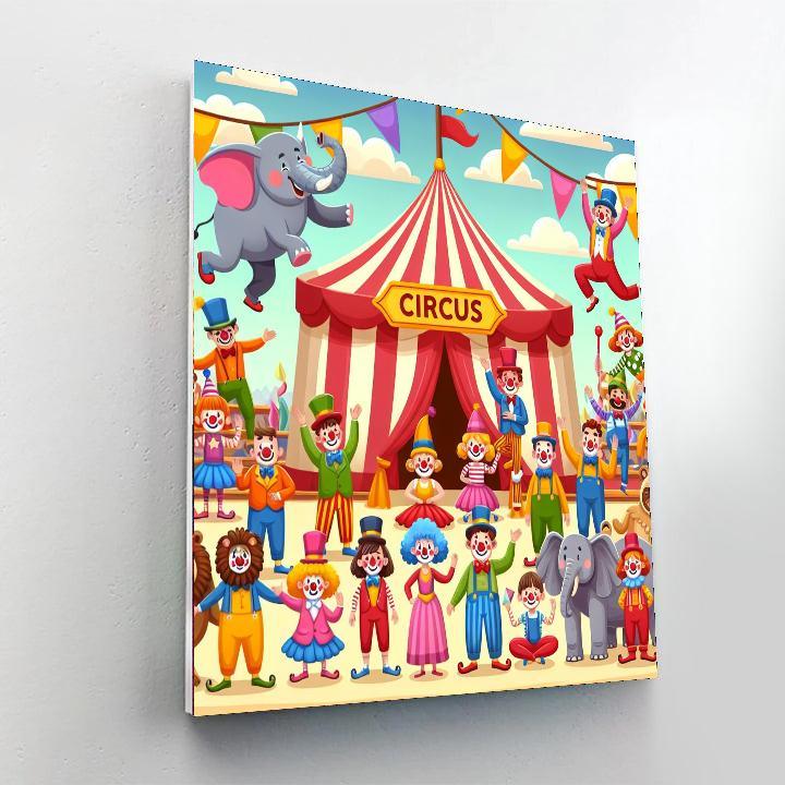 Circus Fun With Clowns And Acrobats Numbered Painting Kits