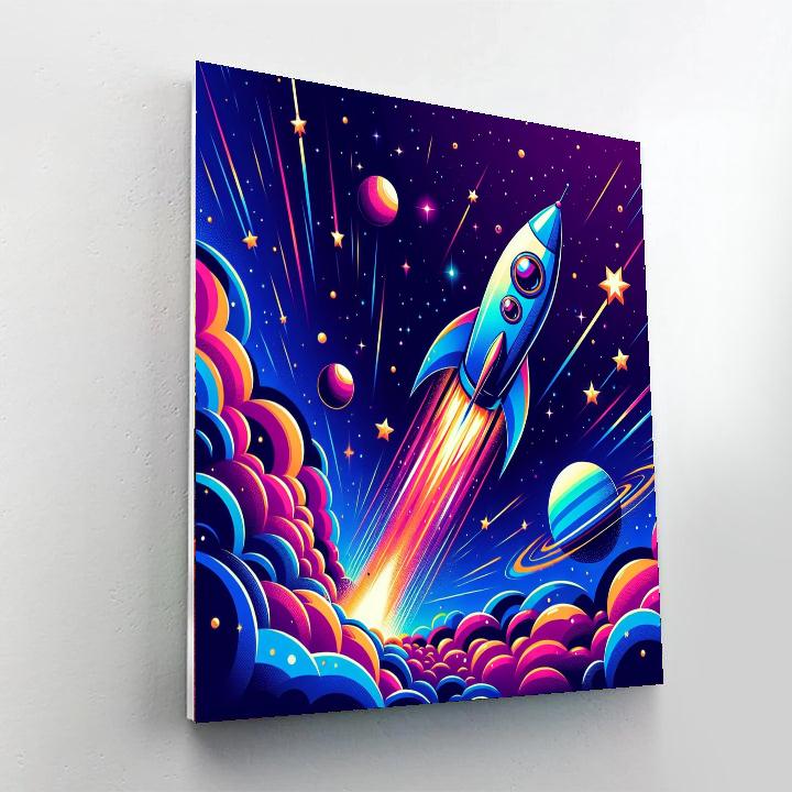 Colorful Cosmic Adventure Painting Number Kit