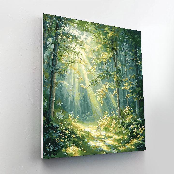 Leonardo Da Vinci Inspired Gentle Forest Light  Paint By Number