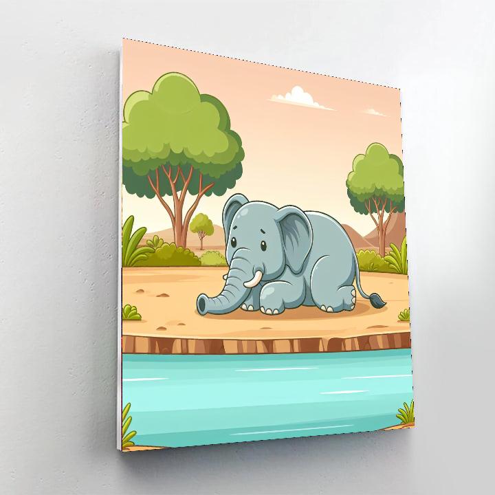 Elephant's Elysium Number Painting
