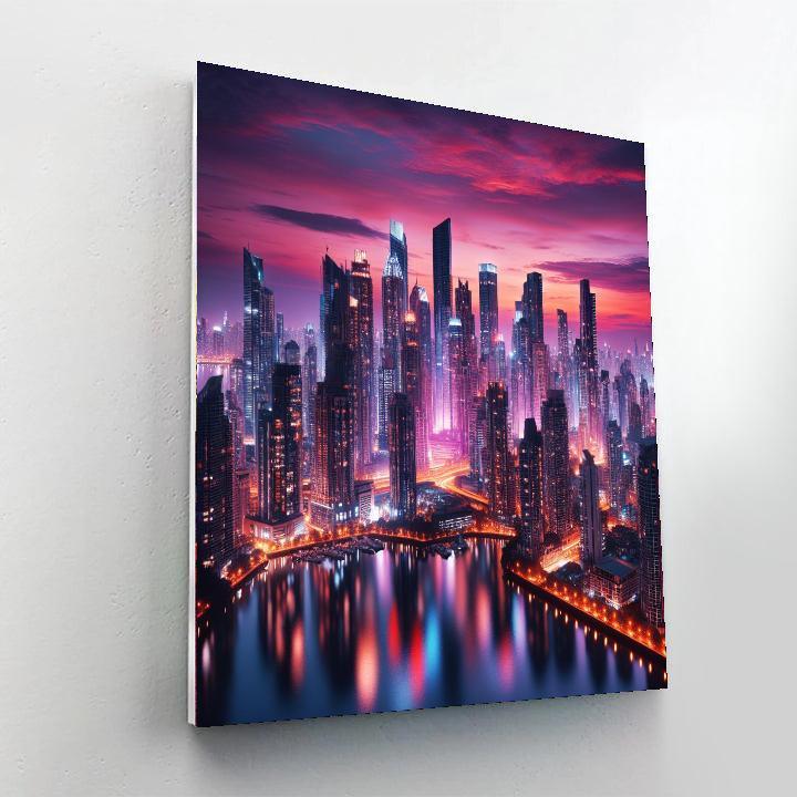 Twilight Cityscape Splendor Paint By Color