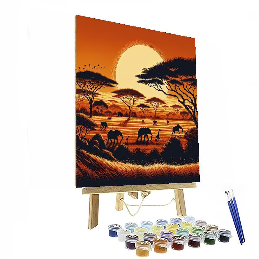 African Savannah Painting Number Kit