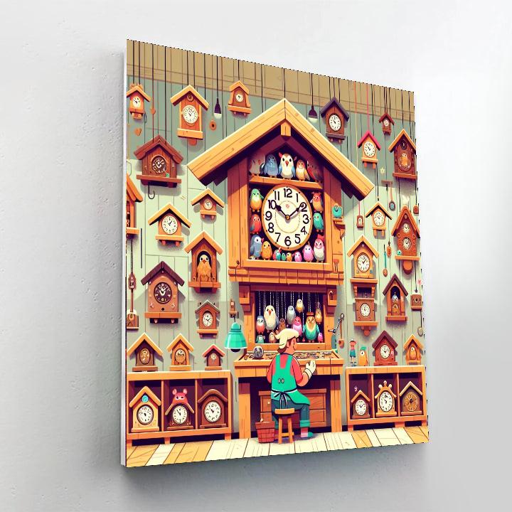 Clever Cuckoo Clock Caper Number Painting