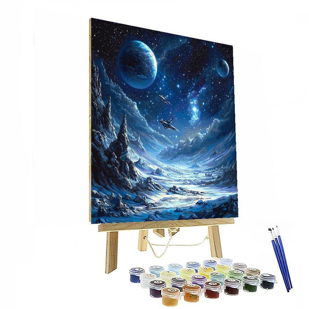 Contemporary Space Art Style Inspired Stellar Voyage  Paint By Numbers Kits