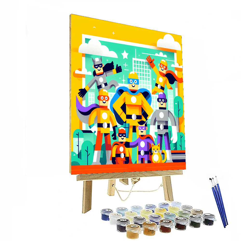Silly Superhero Squad Paint By Number