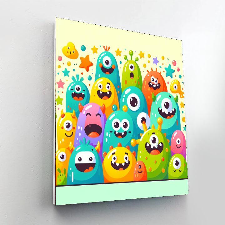 Giggling Monster Family Paint By Color