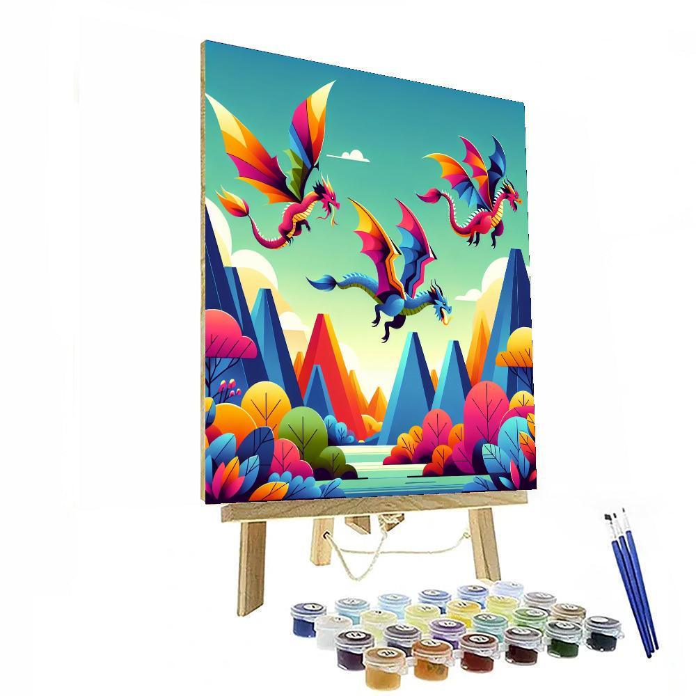 Mystic Dragon Valley Number Painting