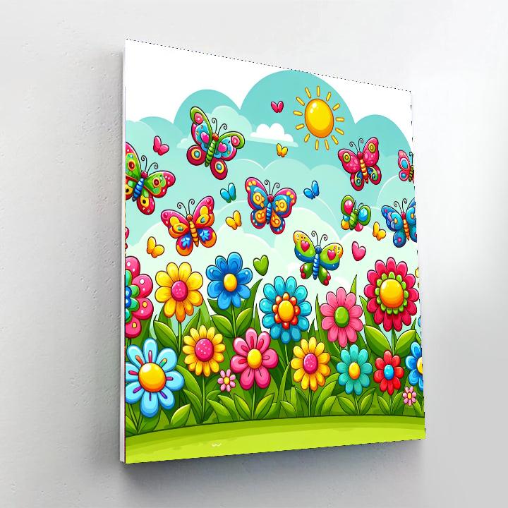 Sunny Butterfly Landing Paint By Numbers Art