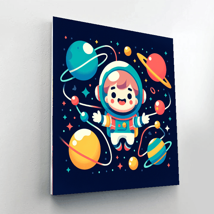 Adventurous Little Astronaut Number Painting