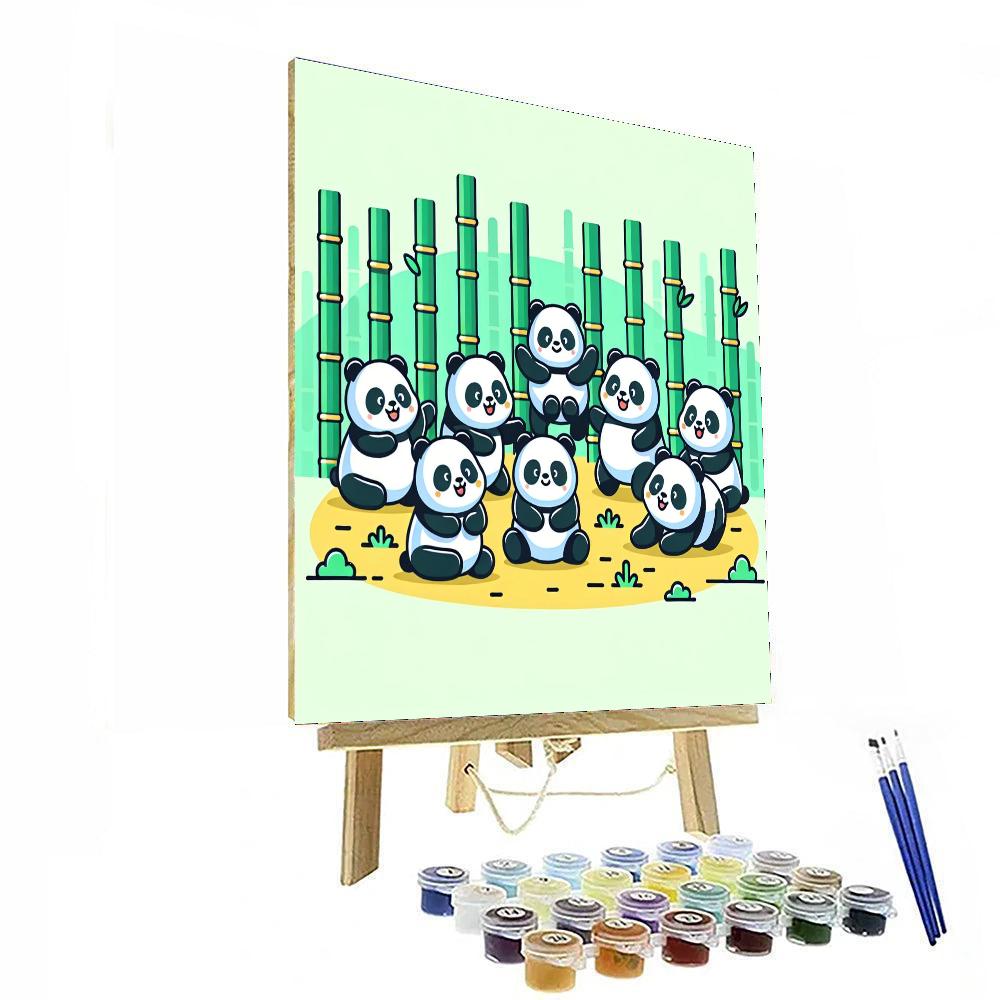 Adorable Panda Party Numbered Painting Kits