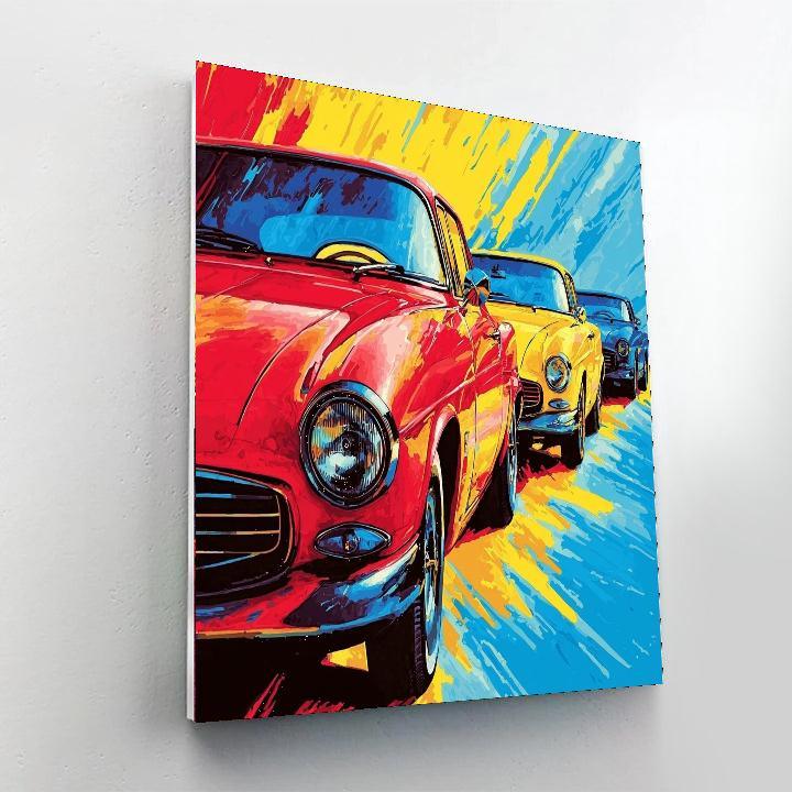 Andy Warhol Inspired Retro Carscape  DIY Paint By Numbers