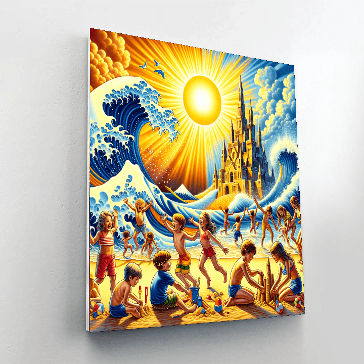 Colorful Beach Day Painting Number Kit