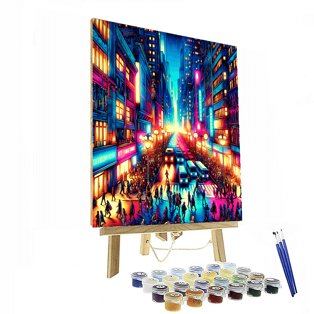 Hockney Inspired Urban Nights - DIY Painting By Numbers Kit